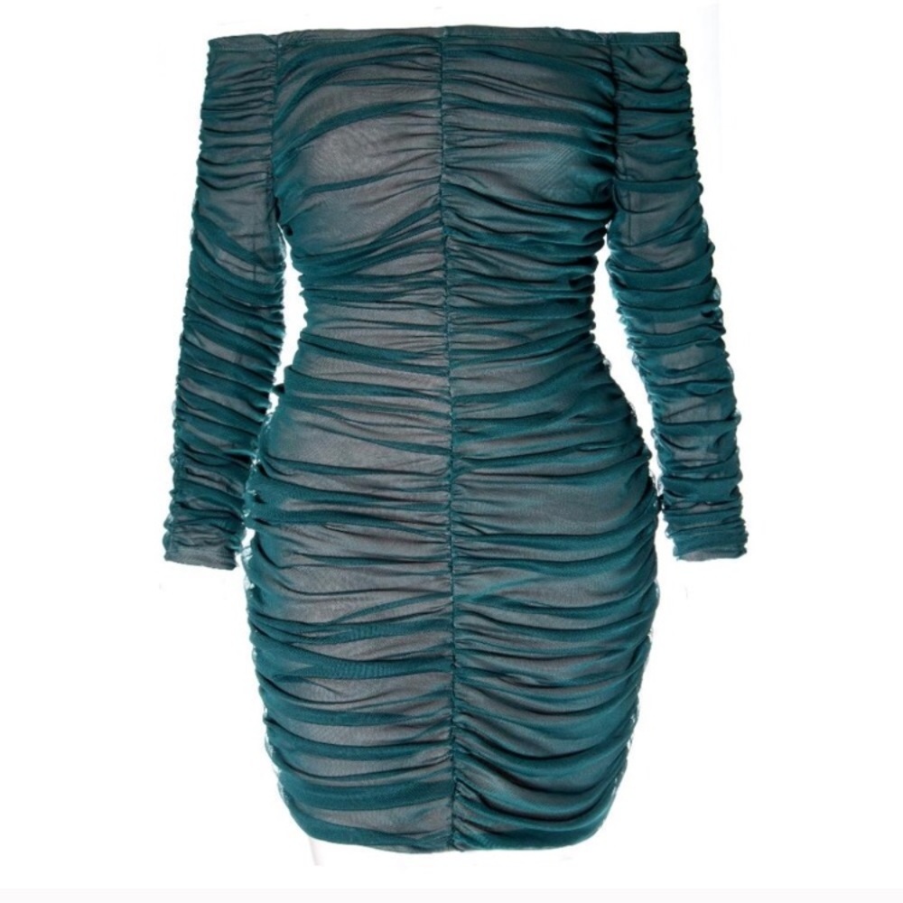 Hunter Ruched Green Dress